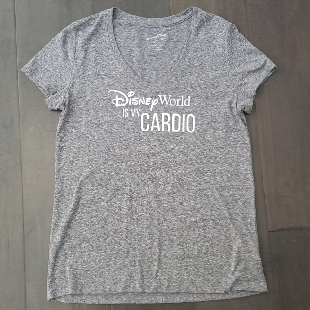 Worn once! Disneyworld Is My Cardio Grey Tee sz M